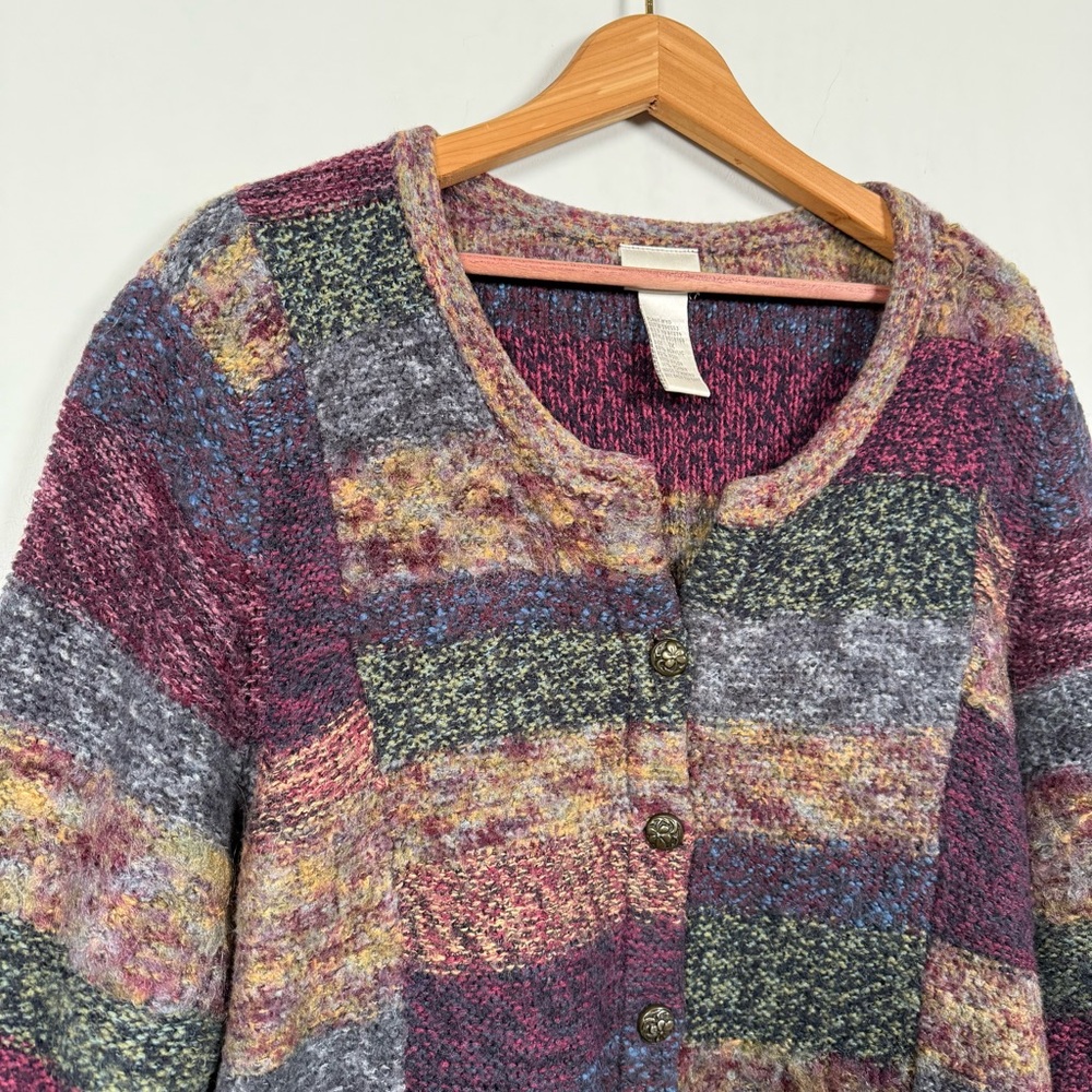 Koret beautiful vintage patchwork button up cardi… - image 2